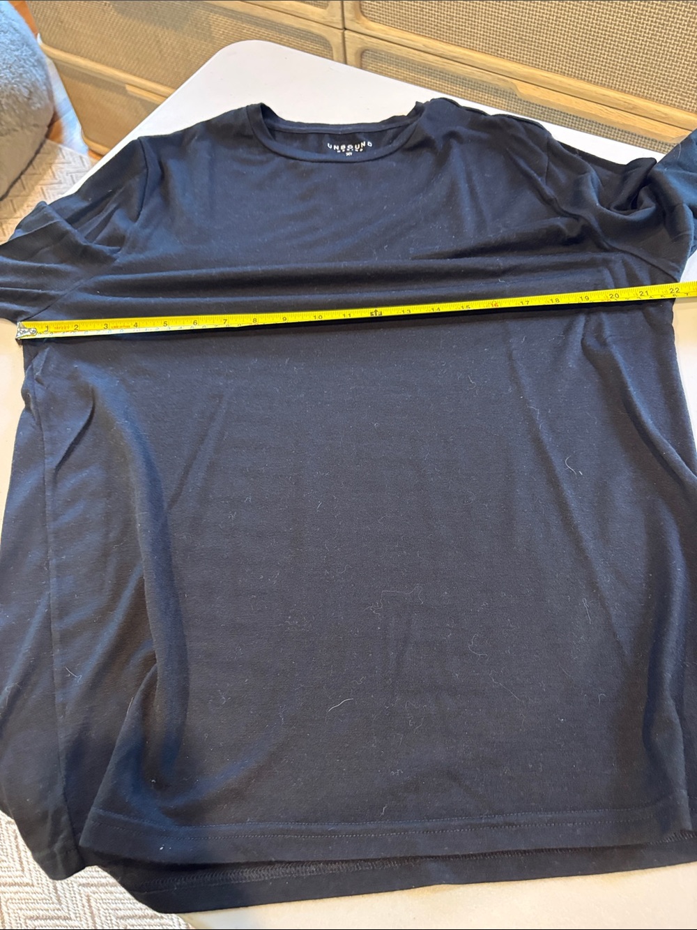 Unbound Merino - Men's Long Sleeve Merino Crew Shirt. Size XL. Black - Picture 8 of 11